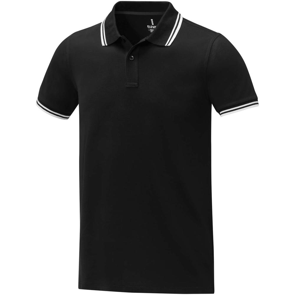Amarago 200 g/m2 short sleeve men's tipping polo - Black