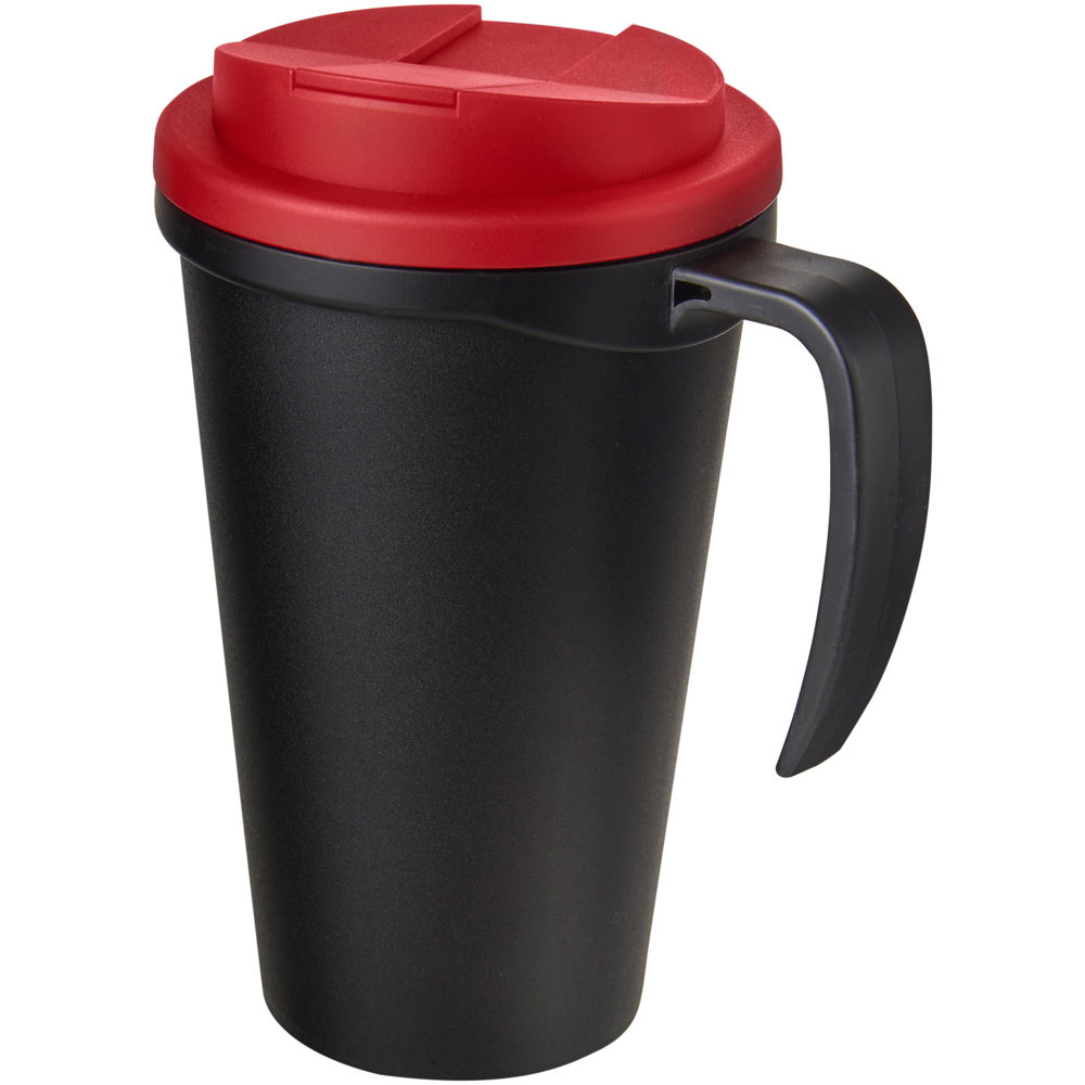 Americano® Grande 350 ml mug with spill-proof lid - Black, Red