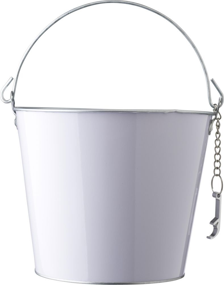 Iron and aluminium ice bucket Corey - White