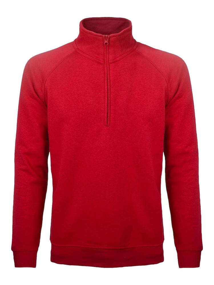 BS Sirio half zip sweater, 280 gr/m² - Red (PMS 186c)