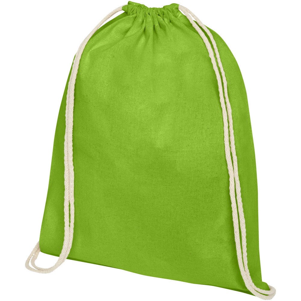 Oregon 100 g/m² cotton drawstring bag 5L - Lime