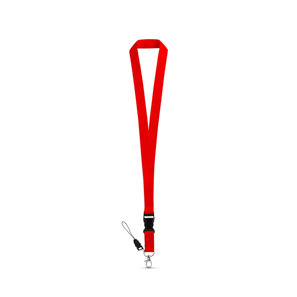 ANQUETIL. Lanyard από πολυεστέρα με μεταλλικό καραμπίνερ - Κόκκινο
