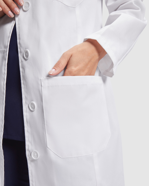 VACCINE WOMAN LABCOAT S/XS WHITE