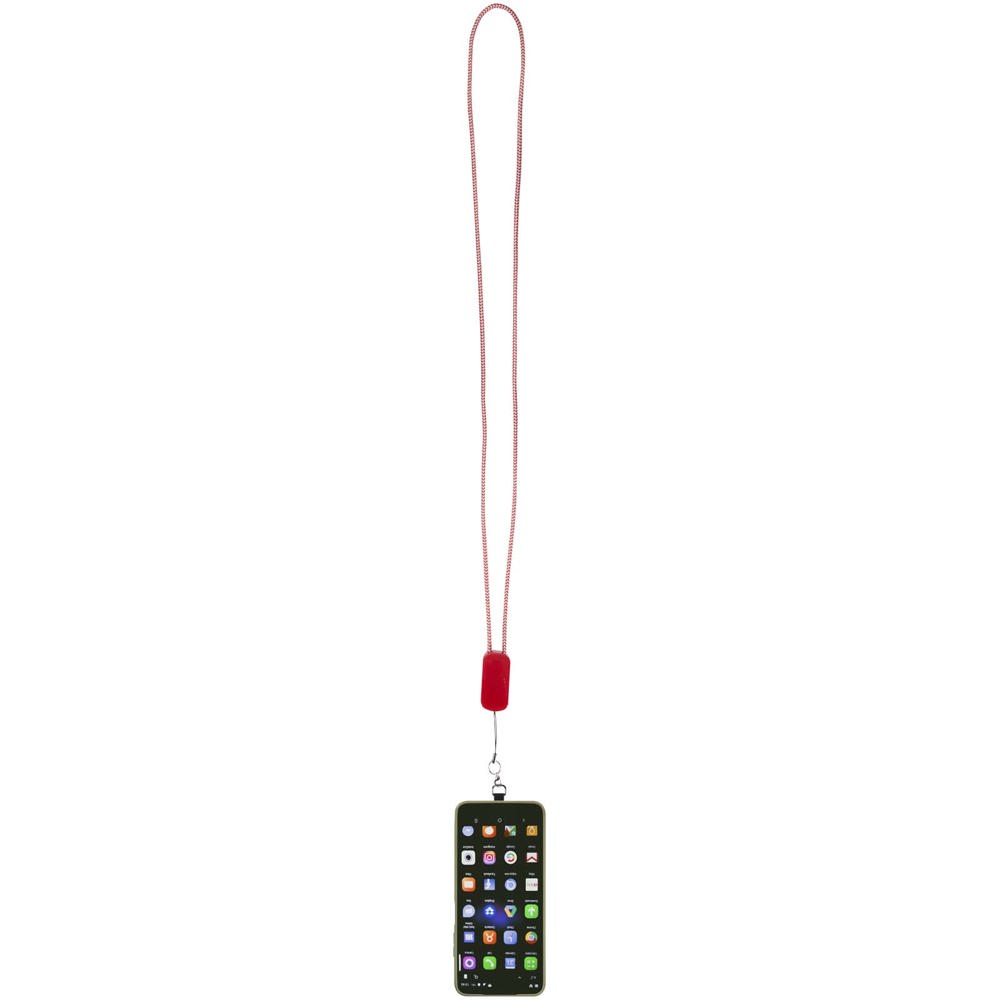 Anser recycled plastic smartphone lanyard with 27W 5-in-1 built-in cable