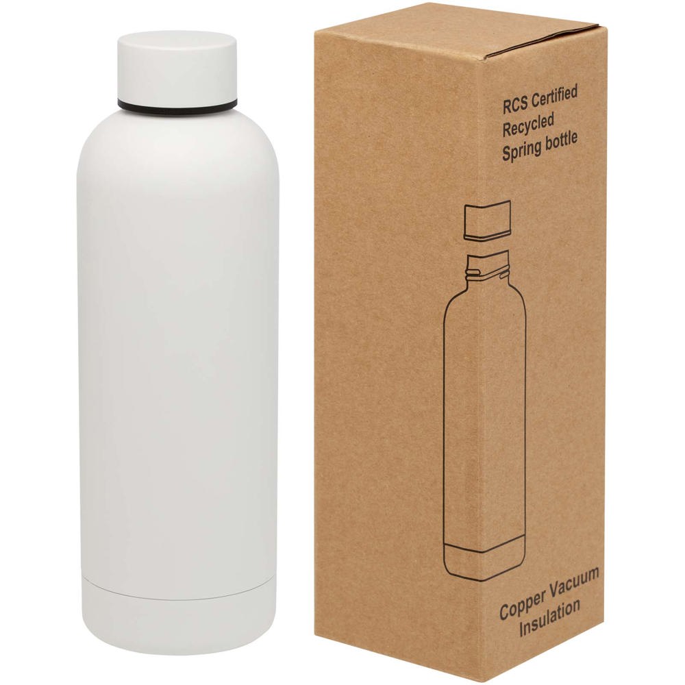 Spring 500 ml RCS certified recycled stainless steel copper vacuum insulated bottle - White