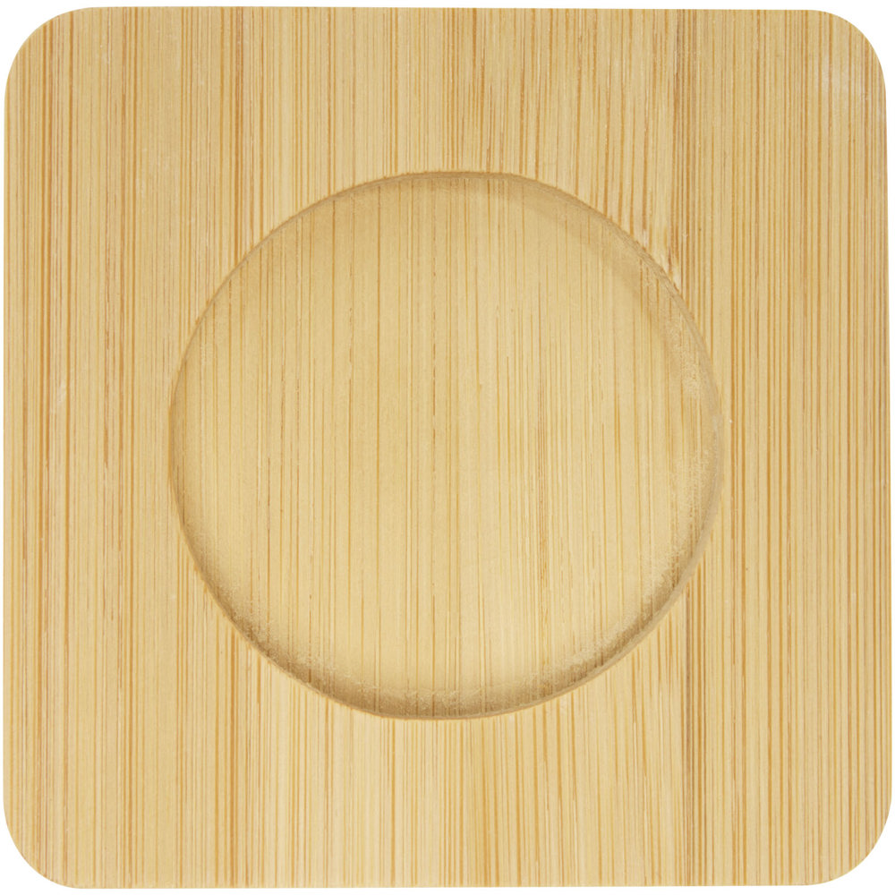 Manti 2-piece 100 ml double-wall glass cup with bamboo coaster 