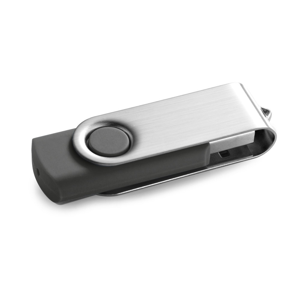 CLAUDIUS 8GB. Μονάδα flash USB 8 GB με μεταλλικό κλιπ - Γκρί