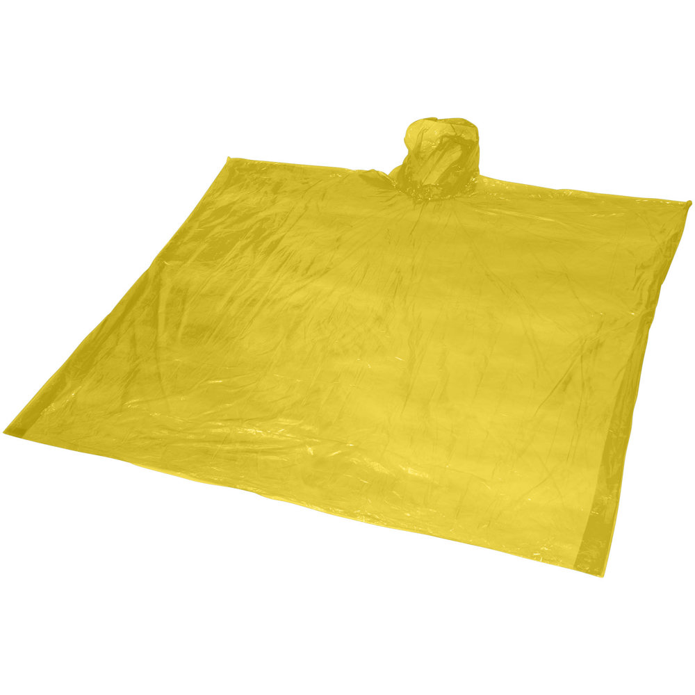 Ziva disposable rain poncho with storage pouch - Yellow