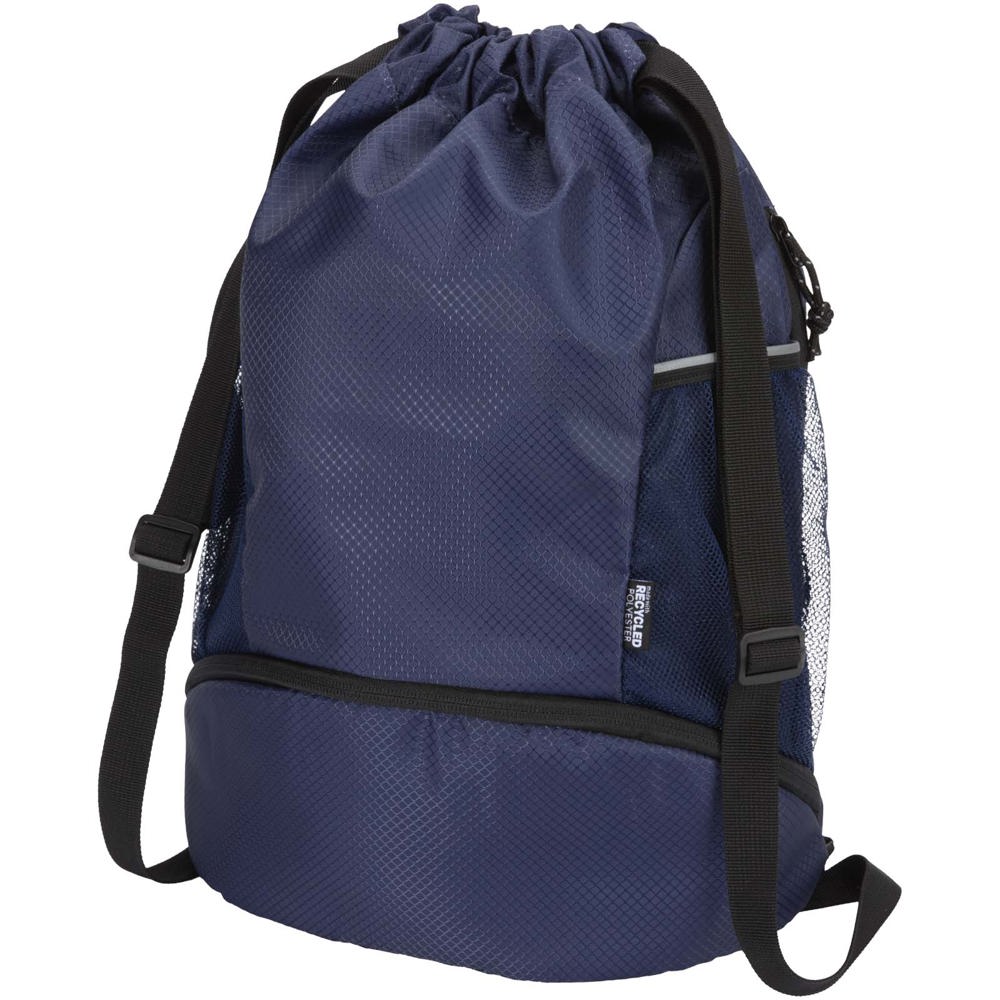 Nomad GRS recycled sports drawstring bag with bottom compartment 18L - Navy