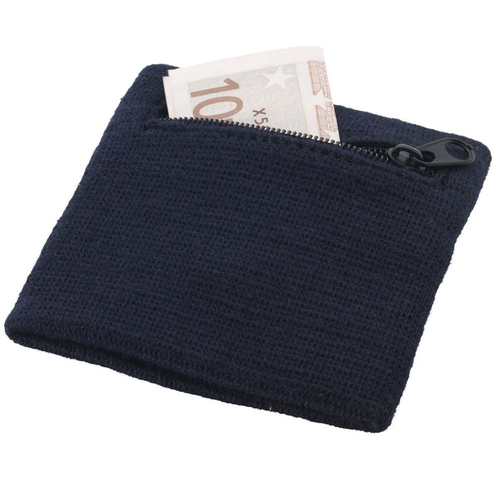 Brisky performance wristband with zippered pocket - Navy