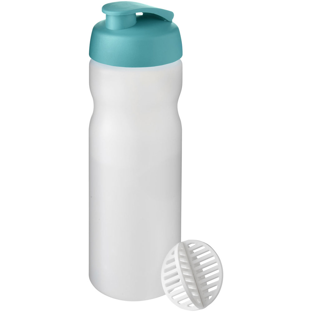 Baseline Plus 650 ml shaker bottle - Aqua, Frosted Clear