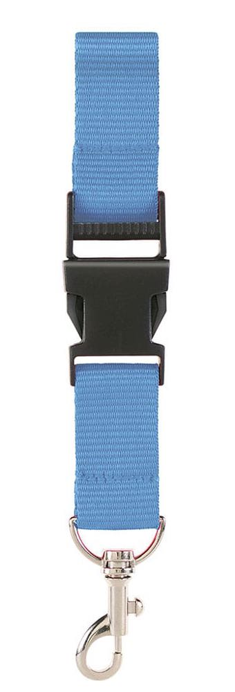 100% rPET lanyard 2,5 cm - Light blue (PMS 292c) / Light blue