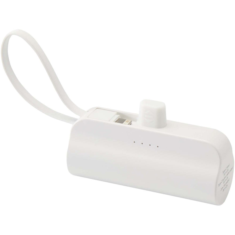 Alnair 5000 mAh 10W recycled plastic Type-C power bank with built-in flip stand and 2-in-1 cable