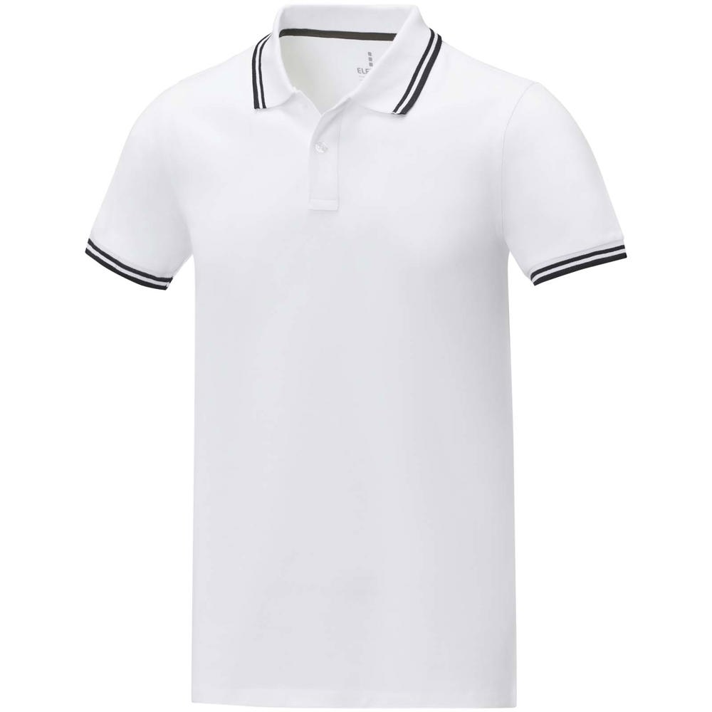 Amarago 200 g/m2 short sleeve men's tipping polo - White