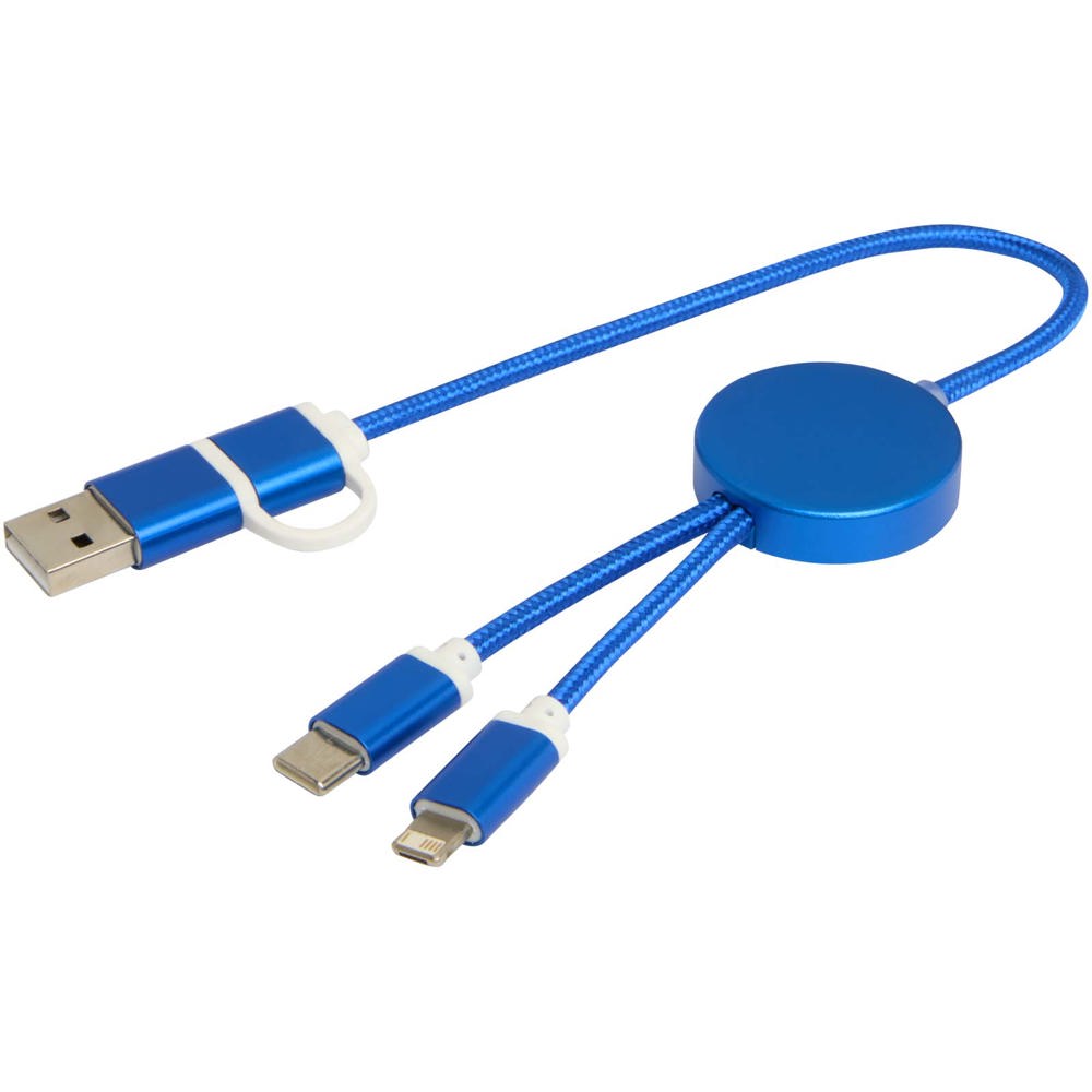 Alasia 5-in-1 recycled aluminium and plastic 30 cm data sync and 27W fast charge cable