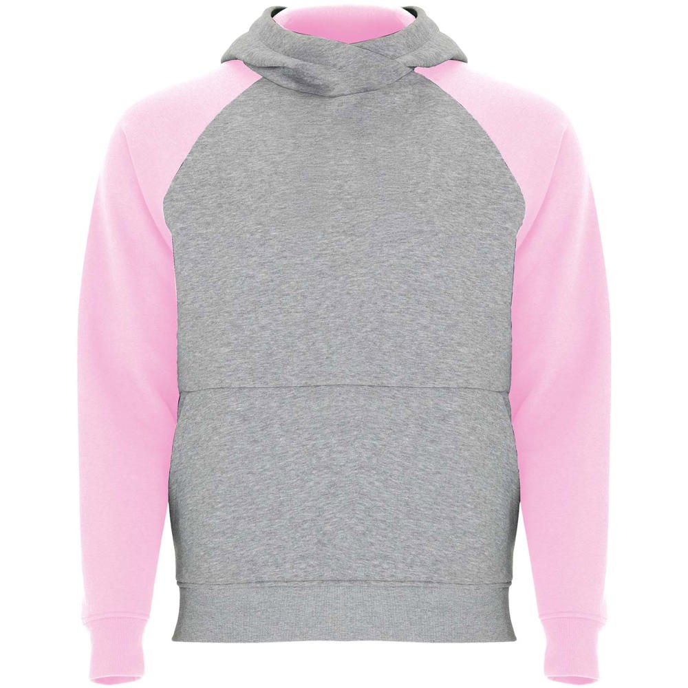 Badet 280 g/m² kids two-tone hoodie - Heather grey, Light pink