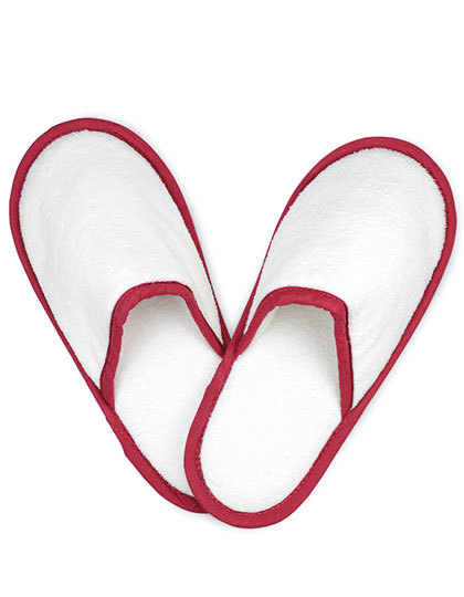 The One Towelling® - Slippers - White, Burgundy