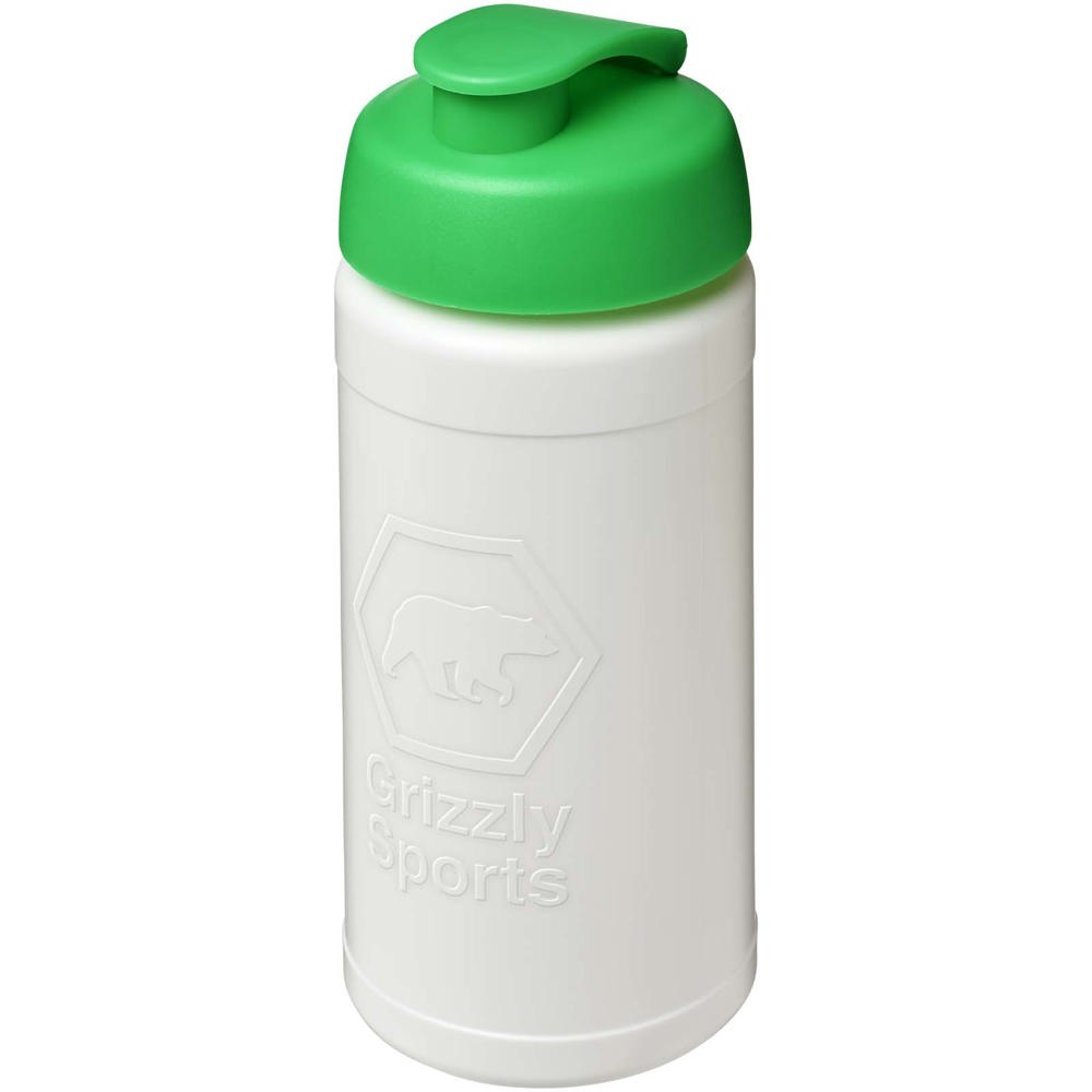 Baseline Rise 500 ml sport bottle with flip lid - White, Green