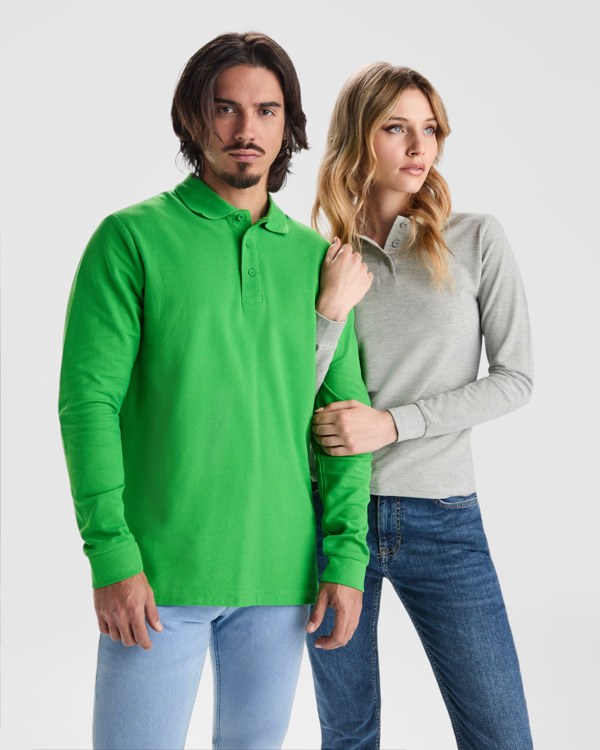 ESTRELLA WOMAN LONG SLEEVE POLO SHIRT S/XXL RED