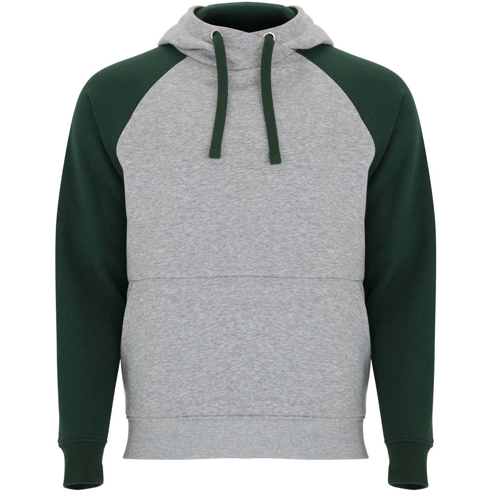 Badet 280 g/m² unisex two-tone hoodie - Heather grey, Bottle green