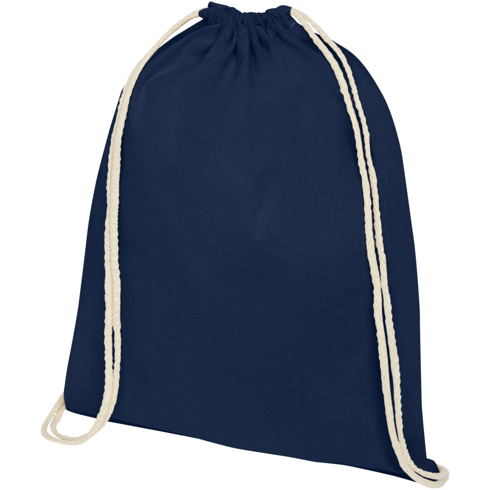 Oregon 100 g/m² cotton drawstring bag 5L - Navy