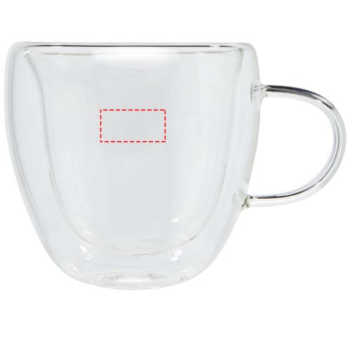 Manti 2-piece 100 ml double-wall glass cup with bamboo coaster 