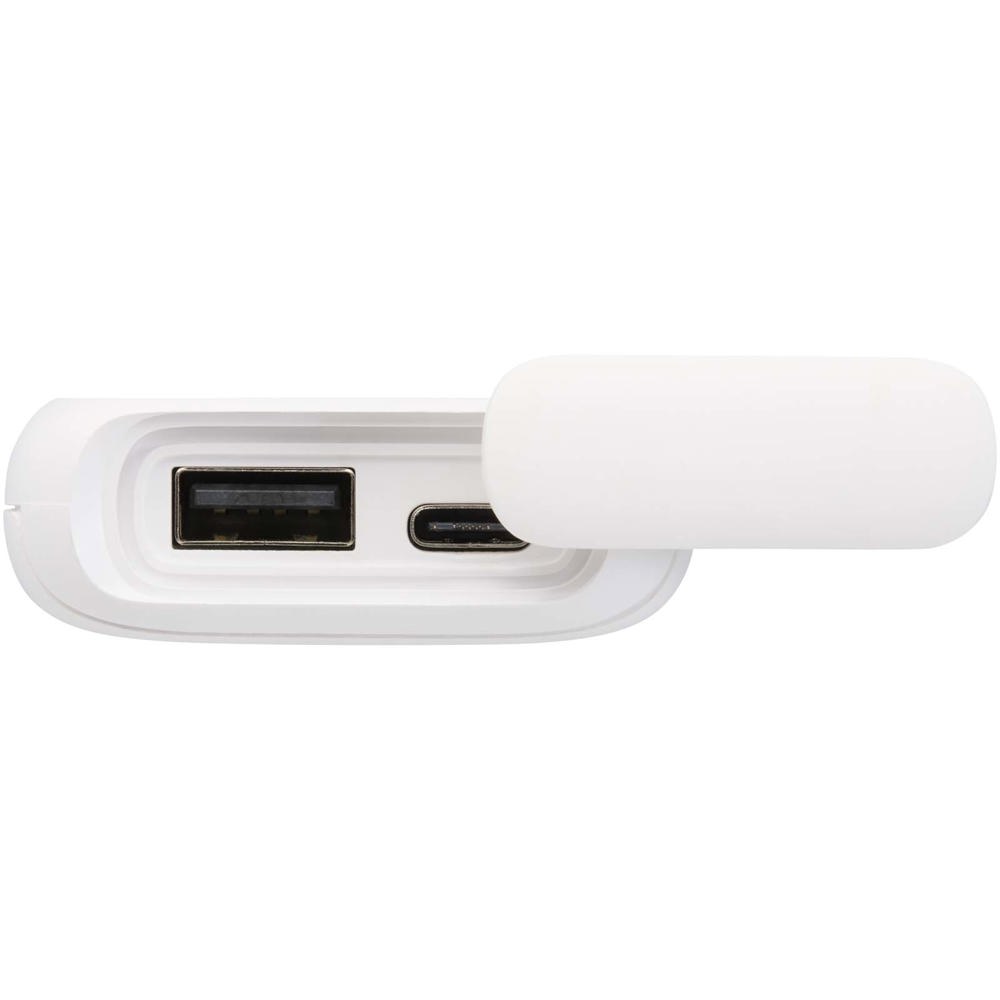 Alkes 5000 mAh 12W recycled plastic water resistant power bank with carabiner