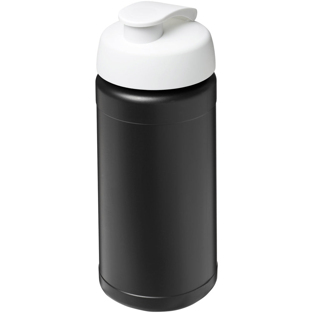 Baseline 500 ml recycled sport bottle with flip lid - Black, White