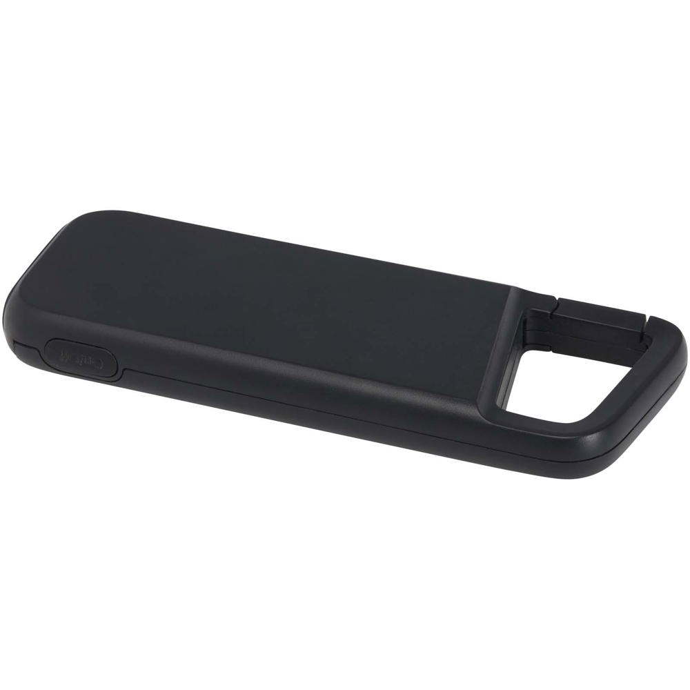 Alkes 5000 mAh 12W recycled plastic water resistant power bank with carabiner