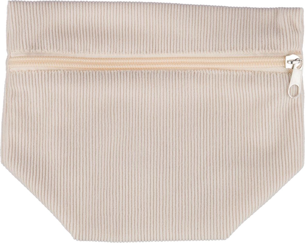 Corduroy zippered cosmetic pouch Tia - Beige