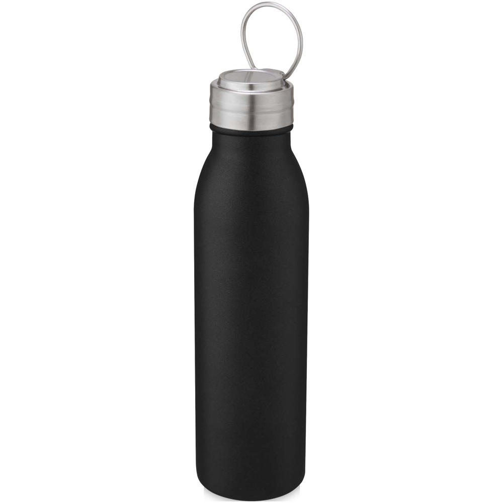Harper 700 ml stainless steel water bottle with metal loop - Black
