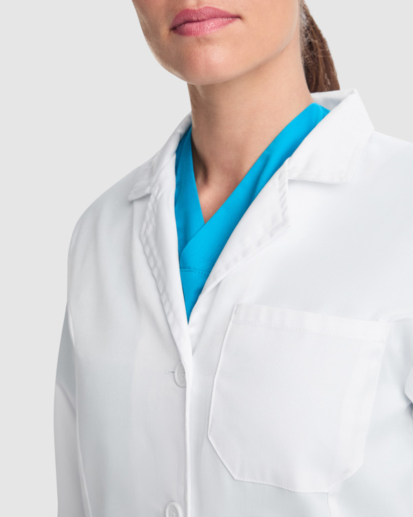 VACCINE WOMAN LABCOAT S/XS WHITE