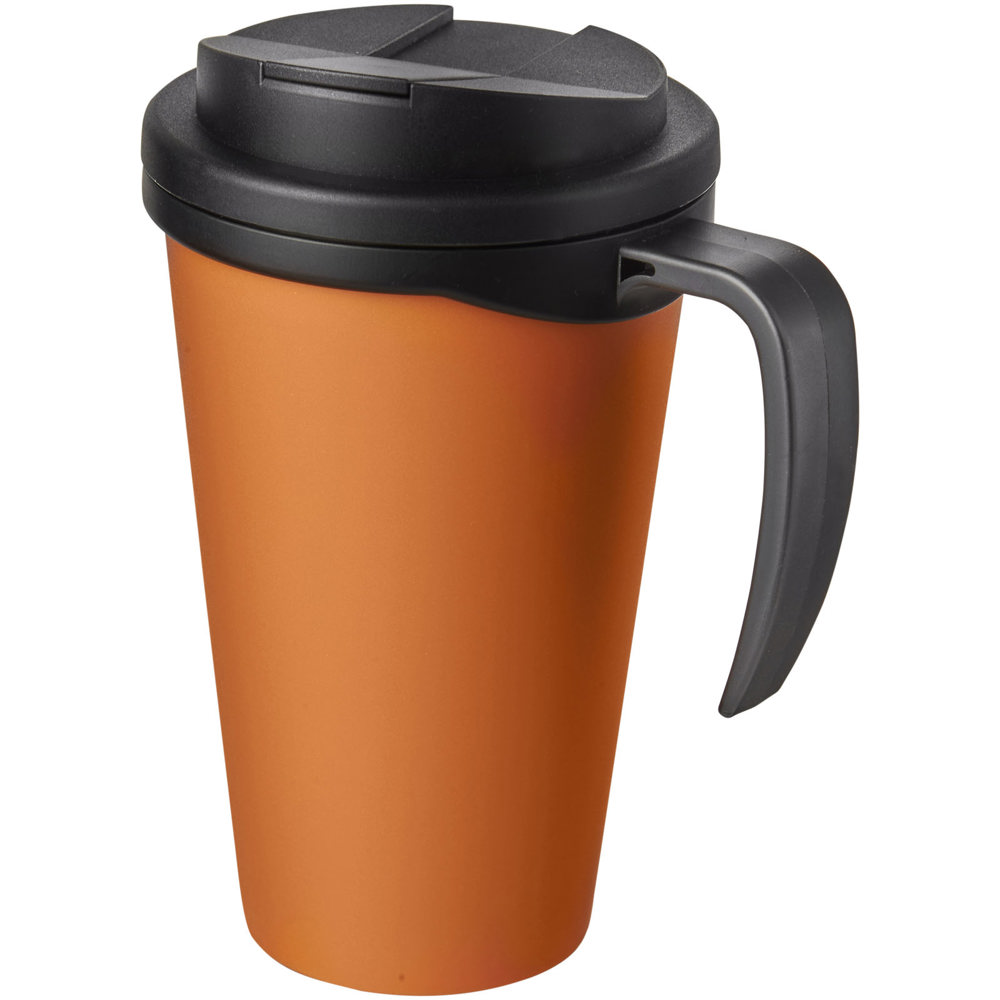 Americano® Grande 350 ml mug with spill-proof lid - Orange, Black
