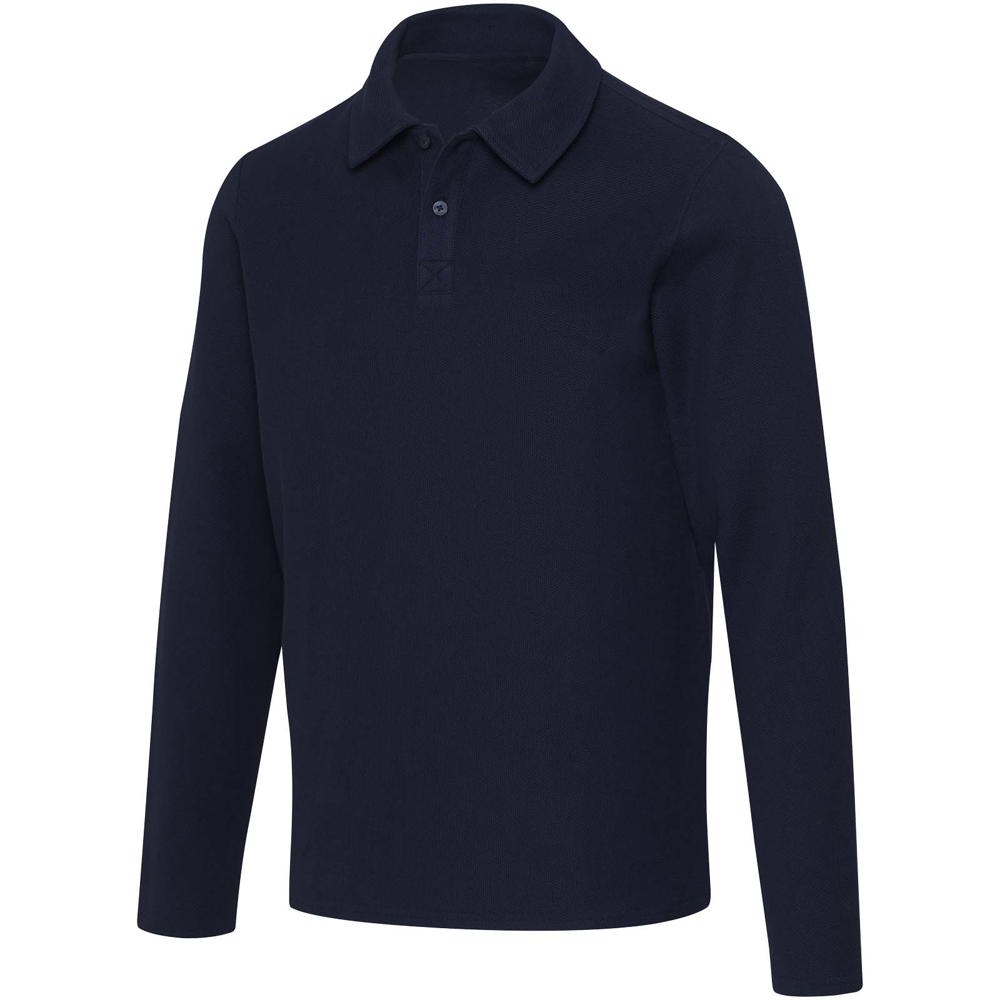 Apollo 245 g/m² long sleeve unisex polo - Navy