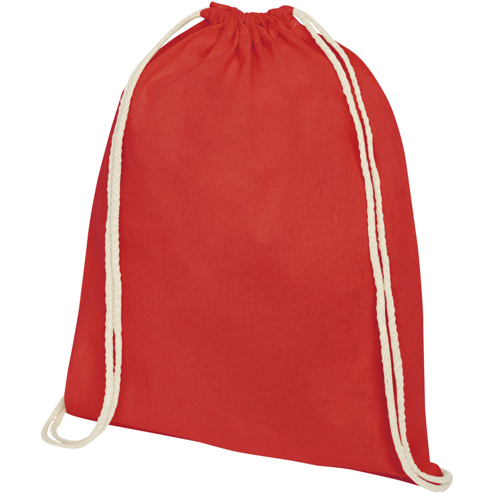 Oregon 100 g/m² cotton drawstring bag 5L - Red