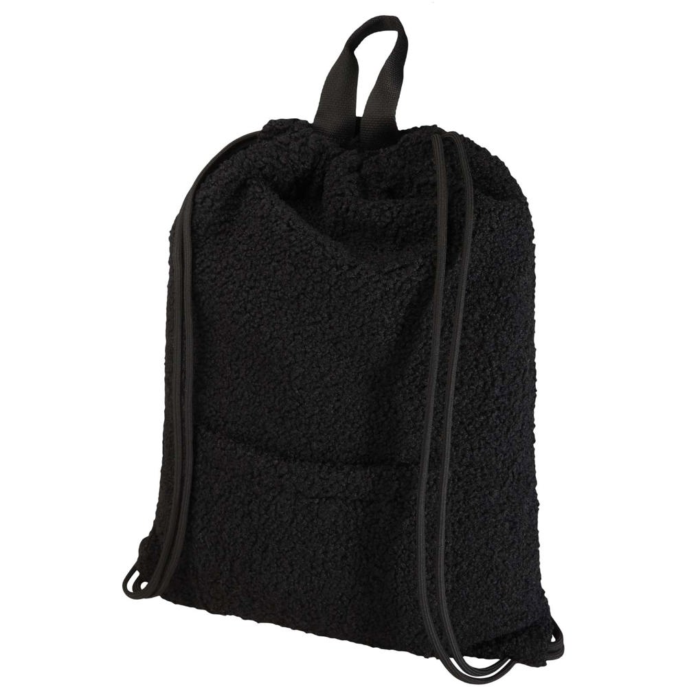 Bear GRS recycled sherpa drawstring backpack 9L - Black