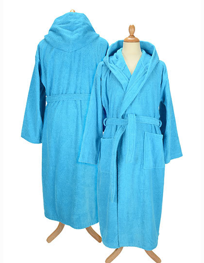 ARTG - Bathrobe With Hood - Aqua blue