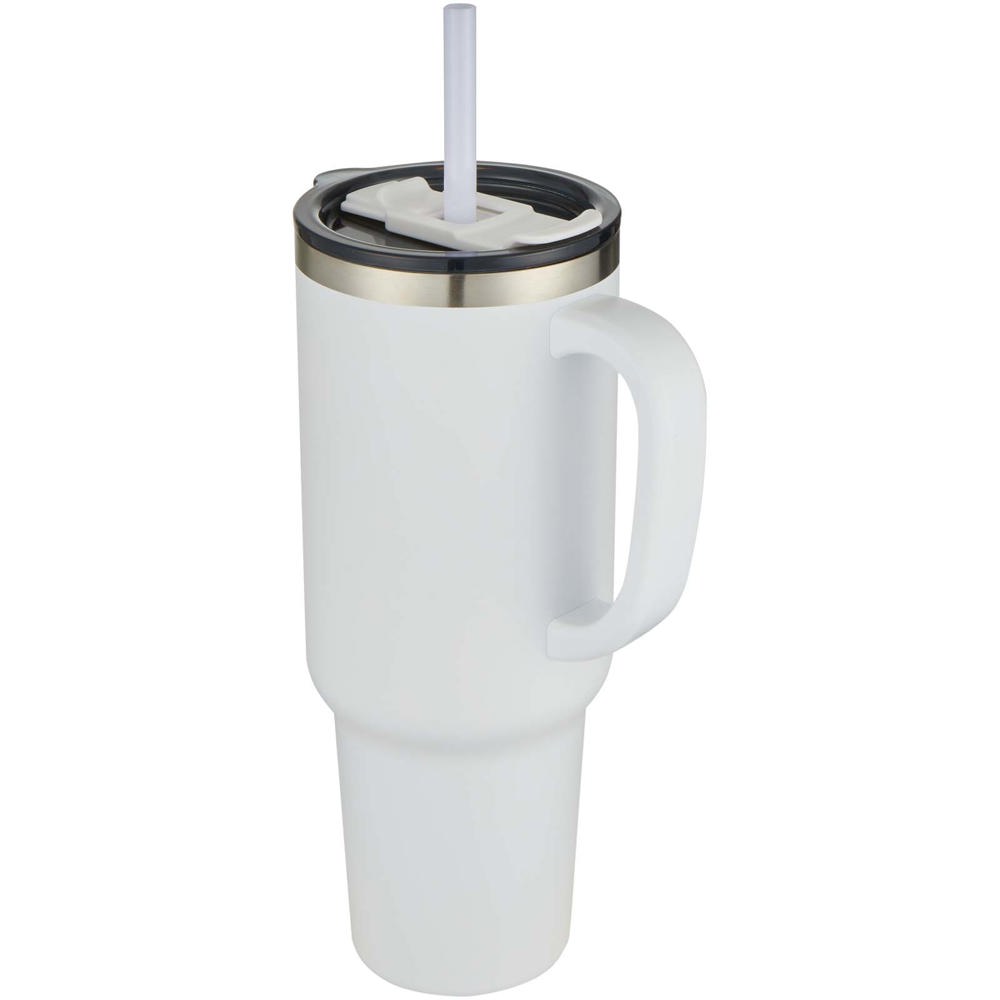 Sydney 1200 ml double wall RCS certified copper vacuum insulated tumbler with straw - White