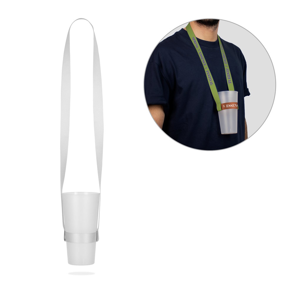 BRADFORD. ΣΕΤ Κορδόνι SUBLIMATION Long II (20 mm) Duo από ανακυκλωμένο πολυεστέρα (100% rPET) με θήκη για ποτήρια με εξάχνωση