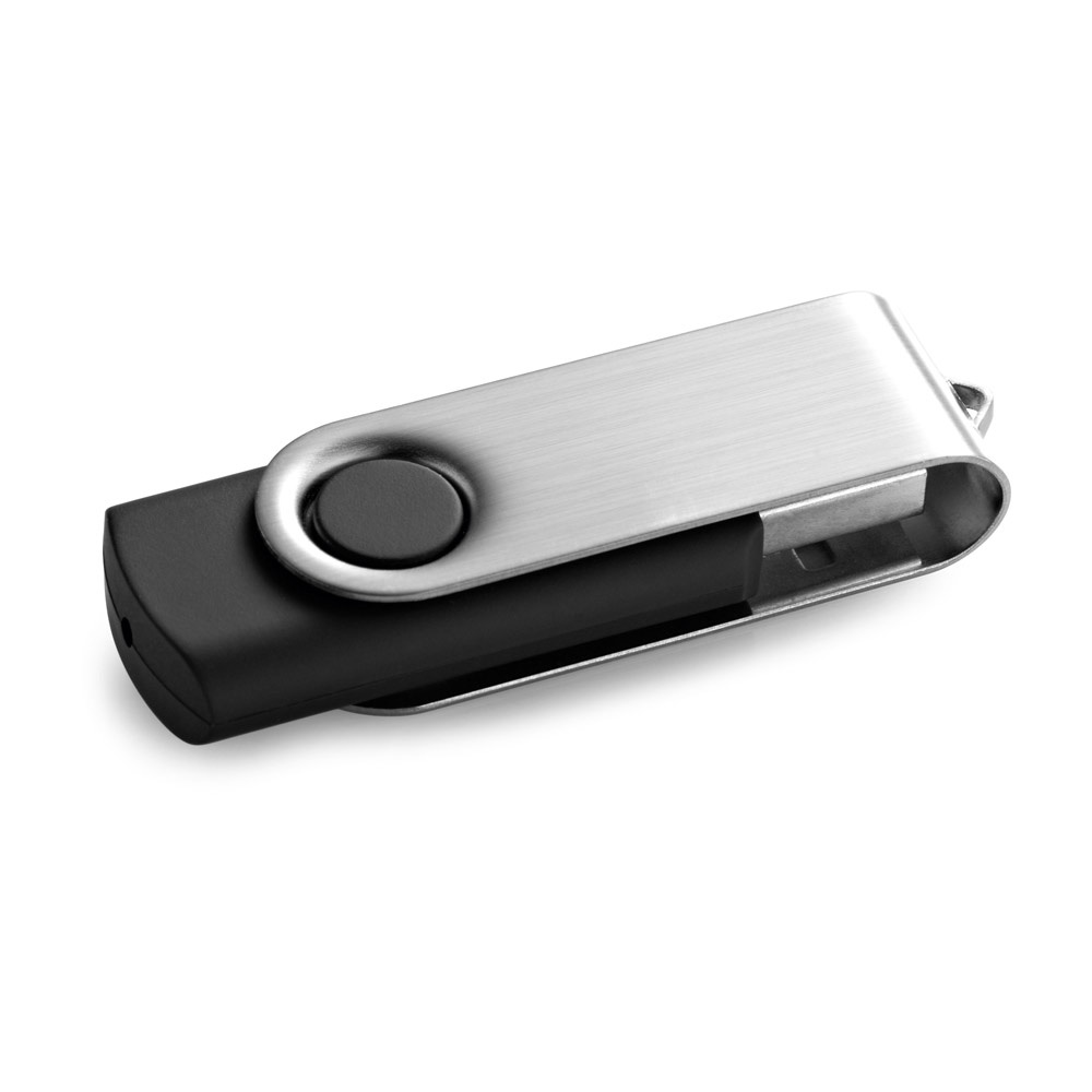 CLAUDIUS 16GB. Μονάδα flash USB 16 GB με μεταλλικό κλιπ - Μαύρο