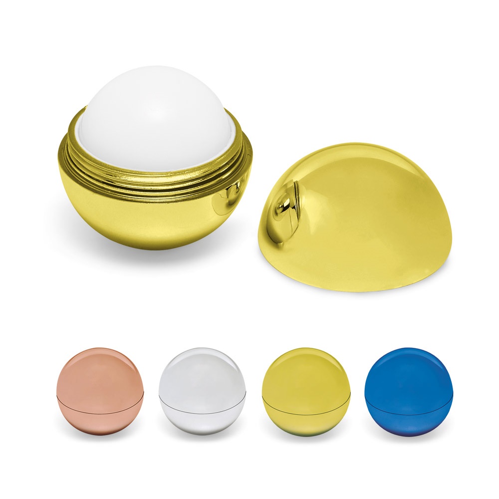 ALBA. Lip balm σε σφαιρική μεταλλική συσκευασία ABS