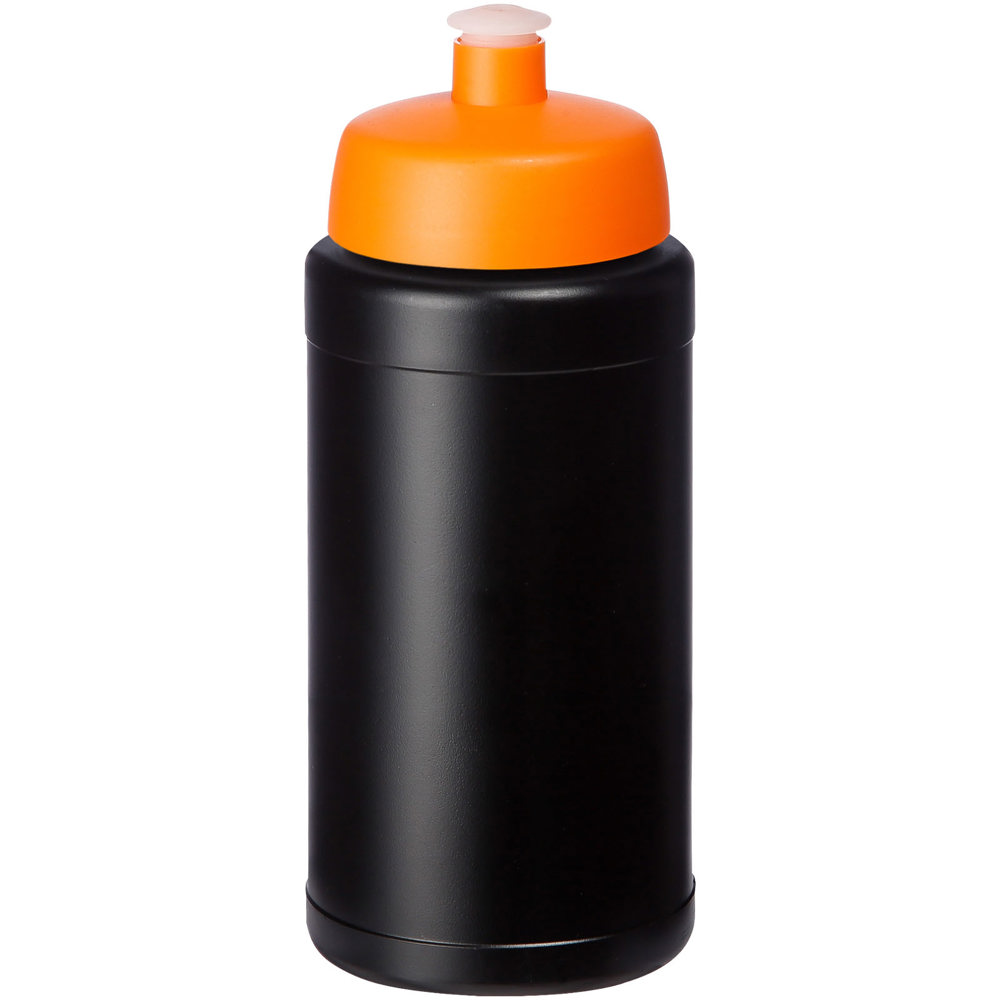 Baseline 500 ml recycled sport bottle - Black, Orange