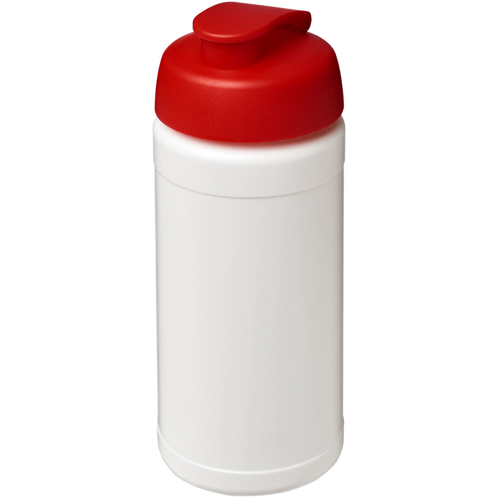 Baseline 500 ml recycled sport bottle with flip lid - White, Red