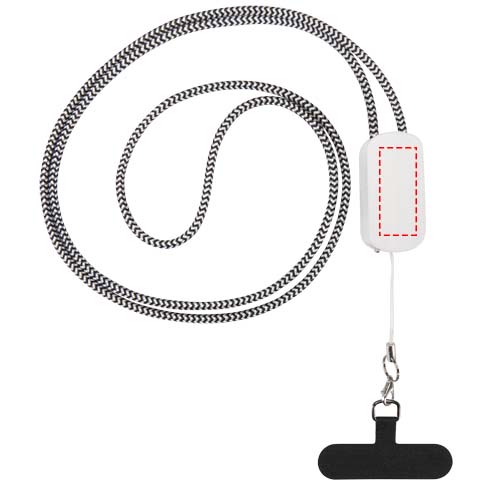 Anser recycled plastic smartphone lanyard with 27W 5-in-1 built-in cable