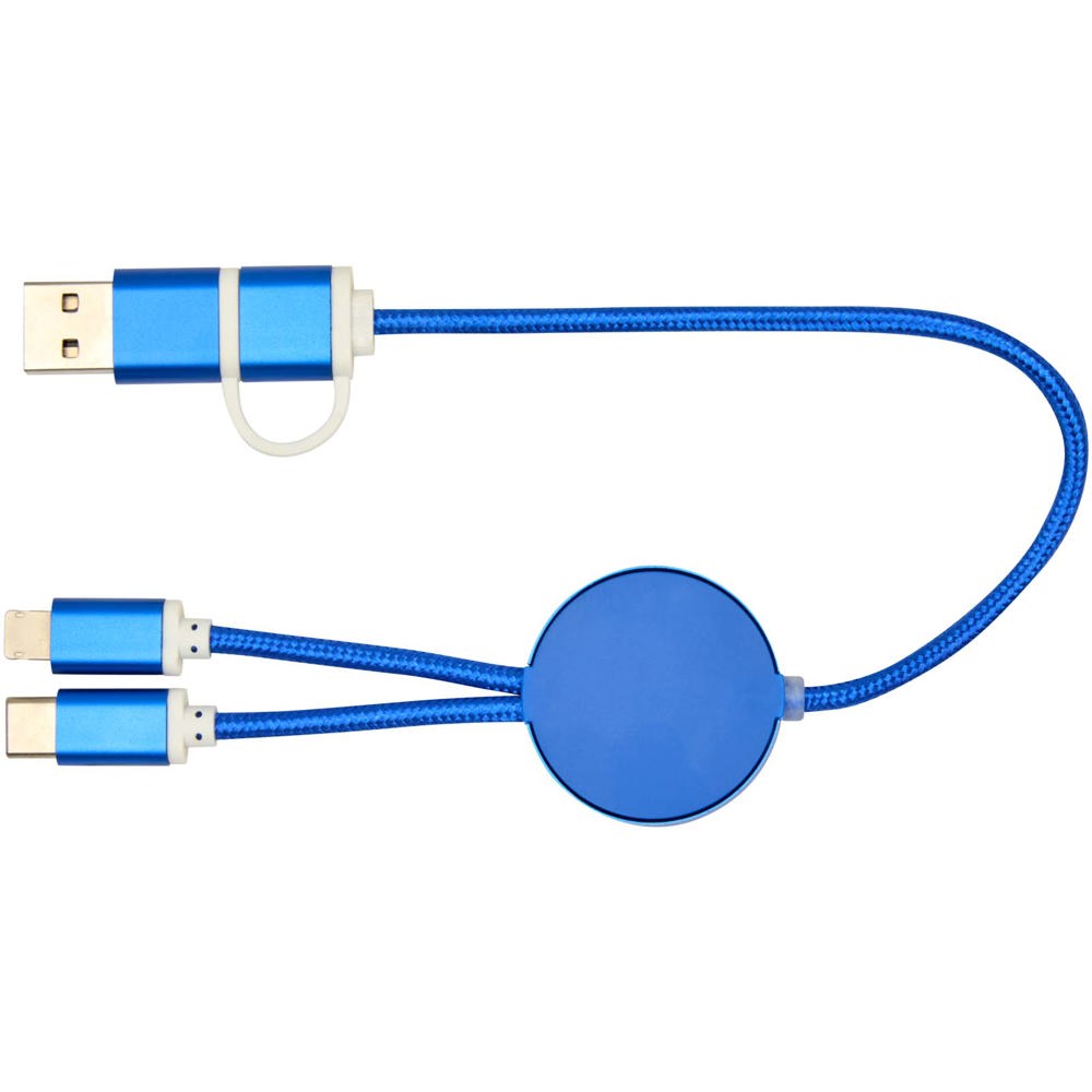 Alasia 5-in-1 recycled aluminium and plastic 30 cm data sync and 27W fast charge cable