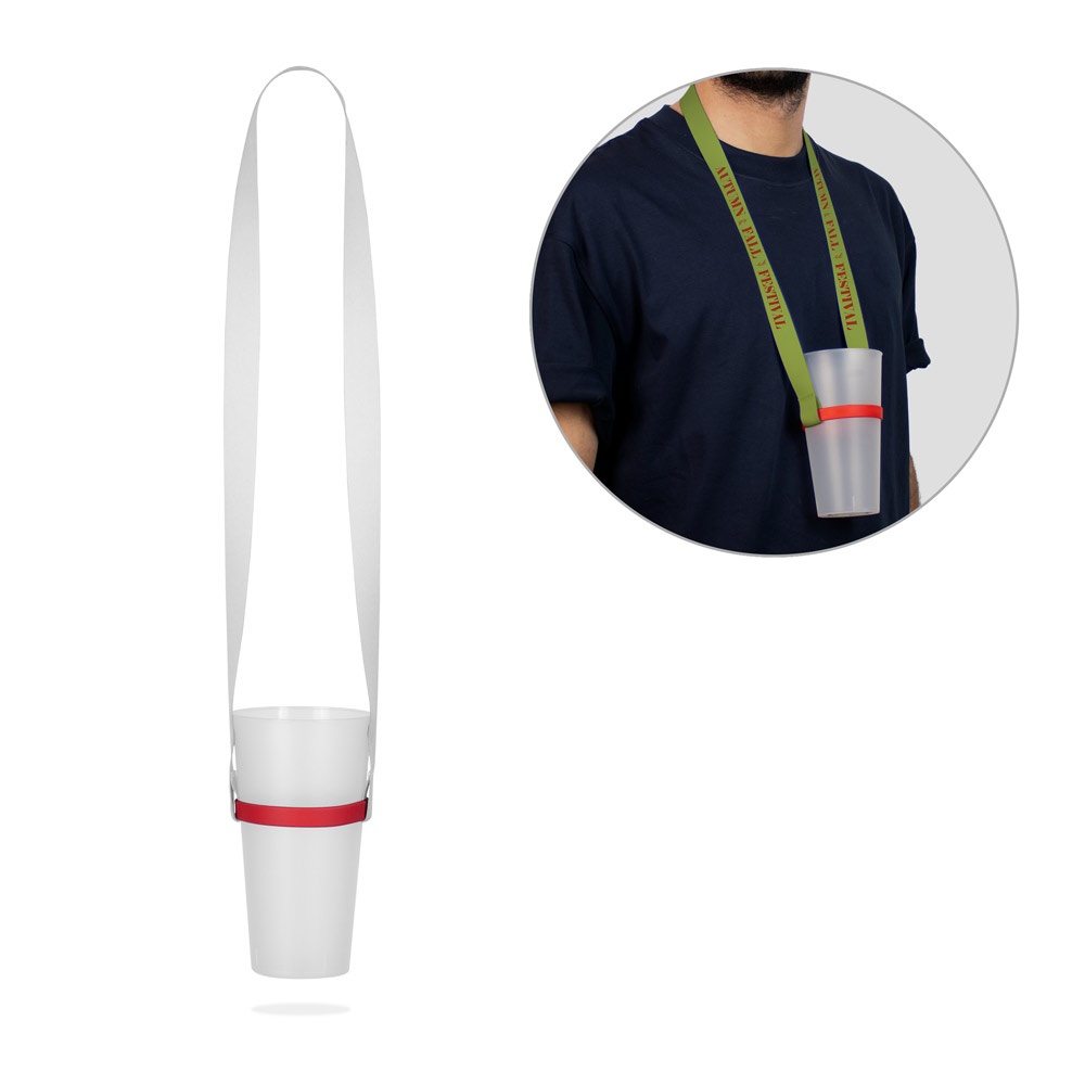BOLTON. ΣΕΤ Κορδόνι SUBLIMATION Long II (20 mm) Duo με θήκη για ποτήρια σιλικόνης