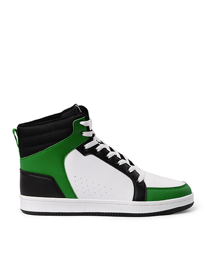 Roly Footwear - Space Basketball Shoes - Black 02, White 01, Bottle Green 56