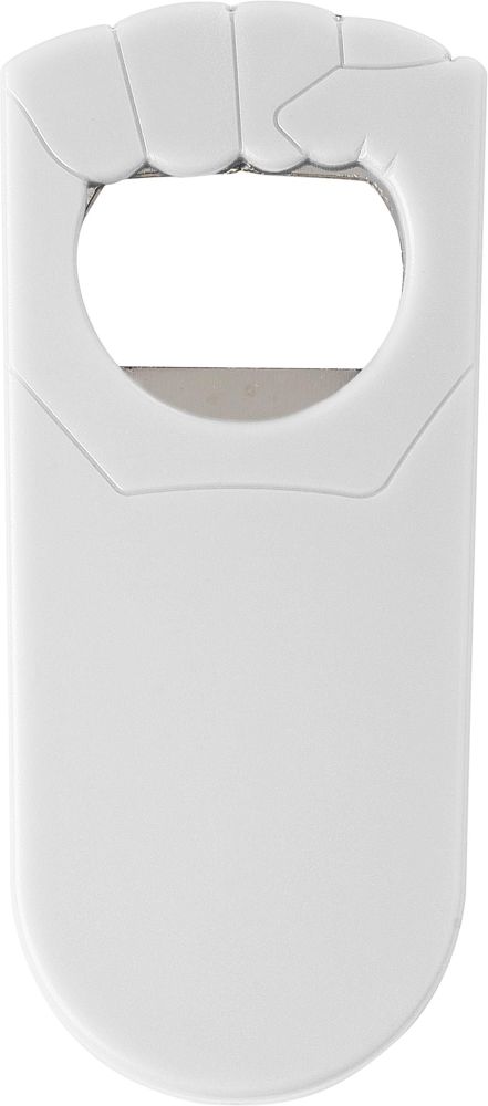 Plastic bottle opener Tay - White