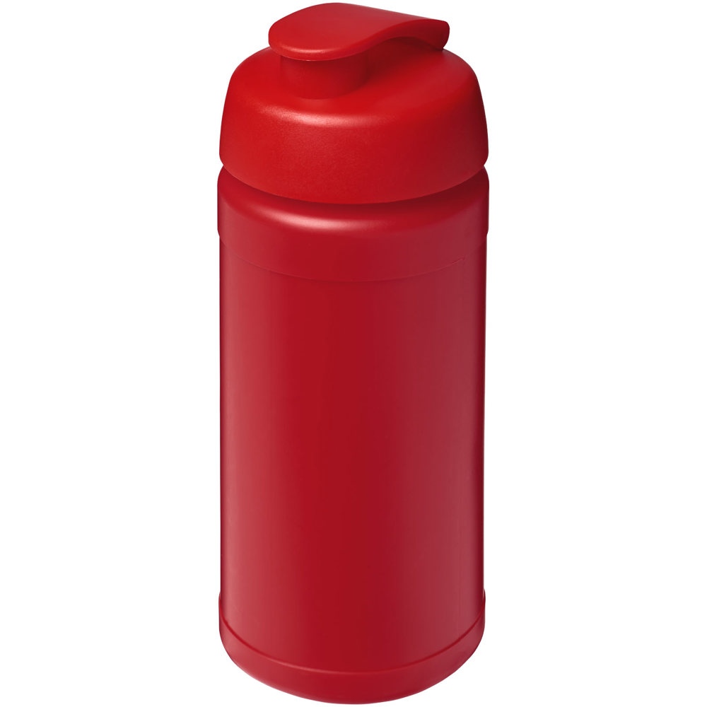 Baseline 500 ml recycled sport bottle with flip lid - Red, Red