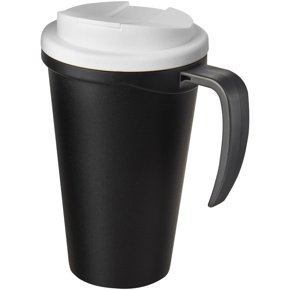 Americano® Grande 350 ml mug with spill-proof lid - Black, White